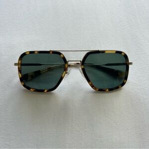 Prada Square Tortoise Shell Aviator Sunglasses